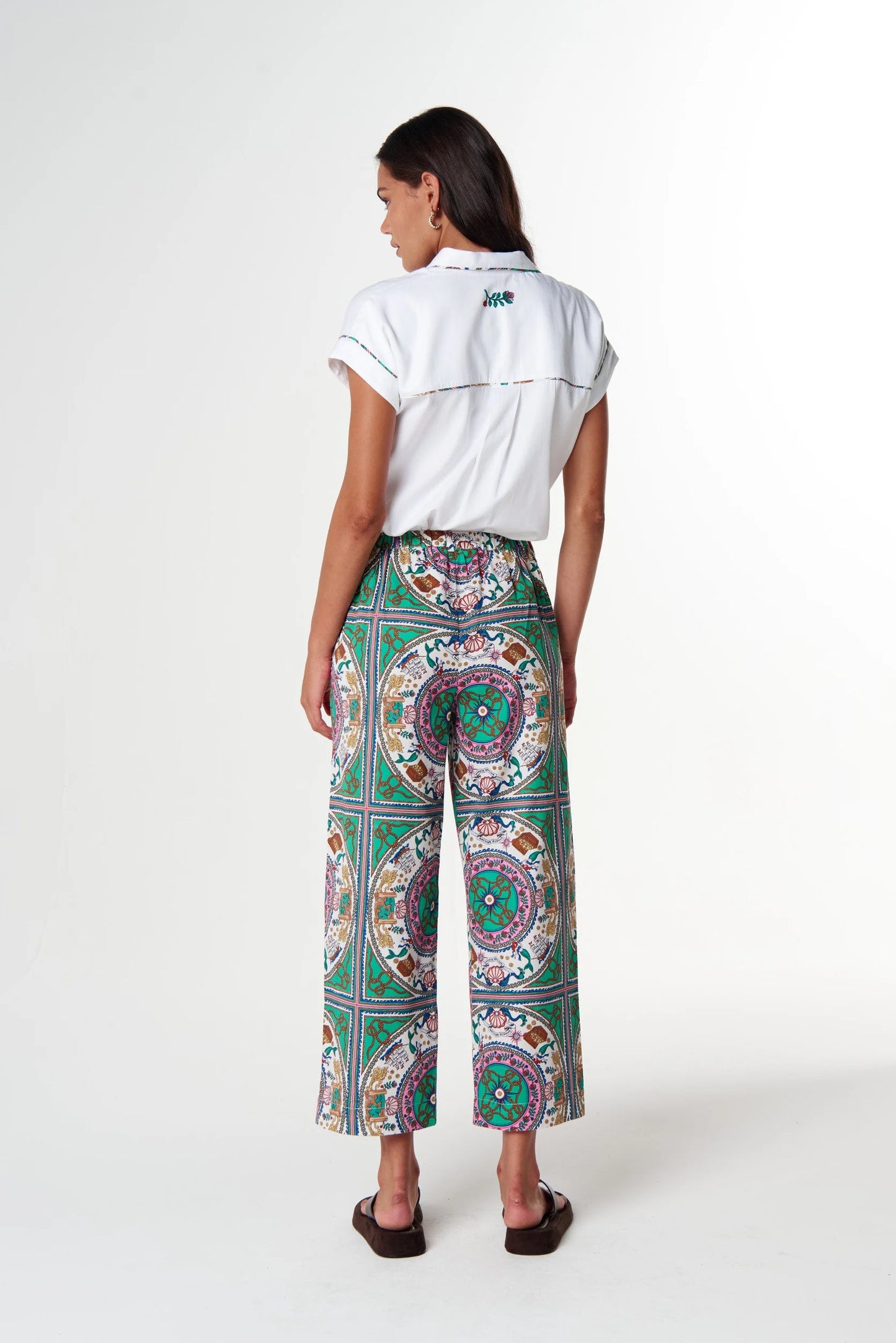 Sun Daze Piping Cap Sleeve Shirt