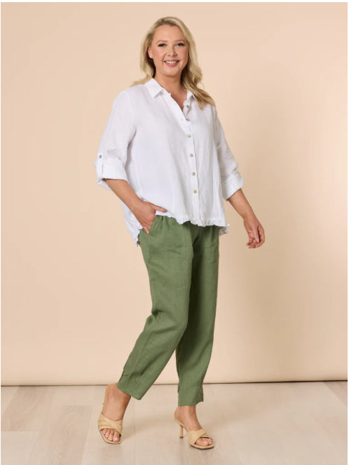 GS Linen Pants pleated hem