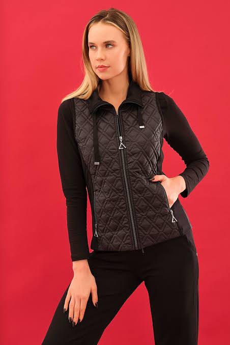 Knit Vest Quilted Sleeveless