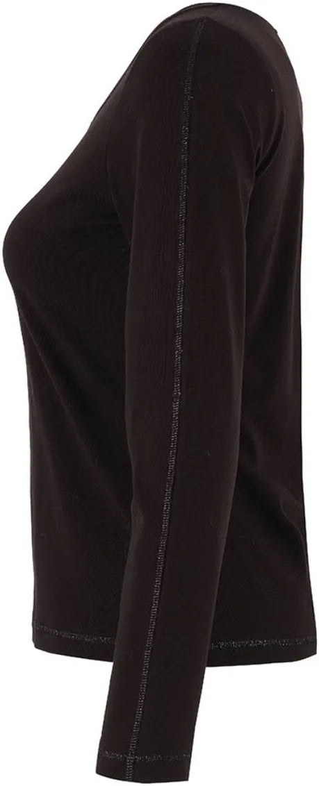 Knit long-sleeve Top with Glitter stitching
