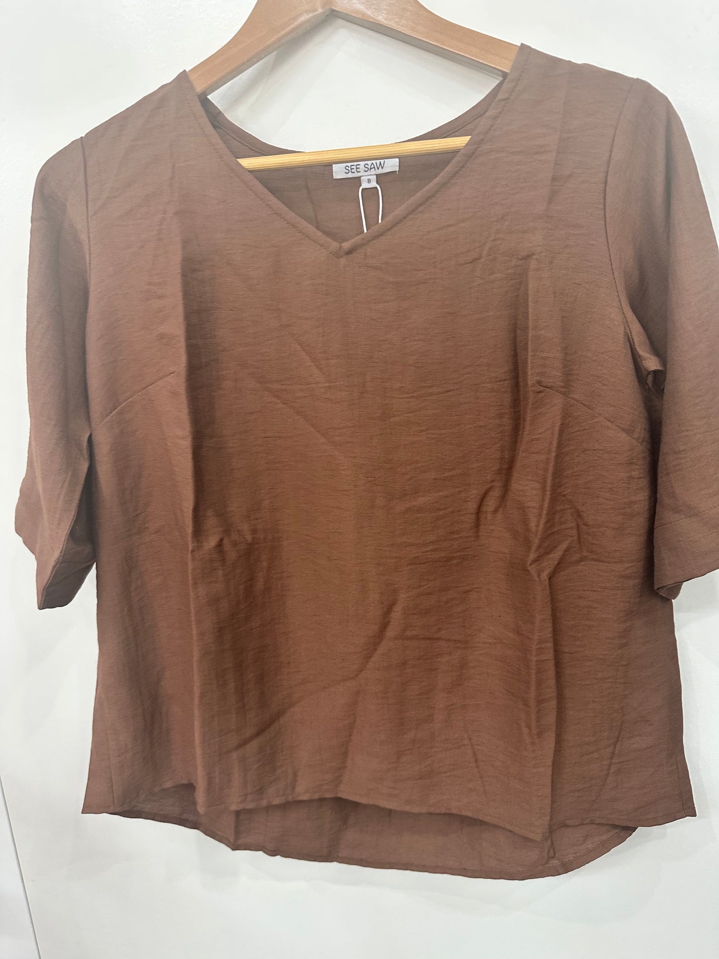 S/S V Neck Top