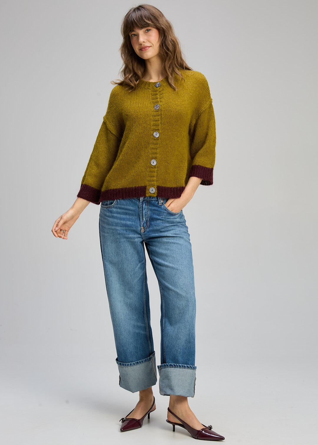 Z&P Kid Mohair Cardi Chartreuse