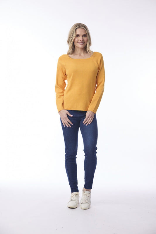 Knit Jumper Square Neck. Organic Cotton
