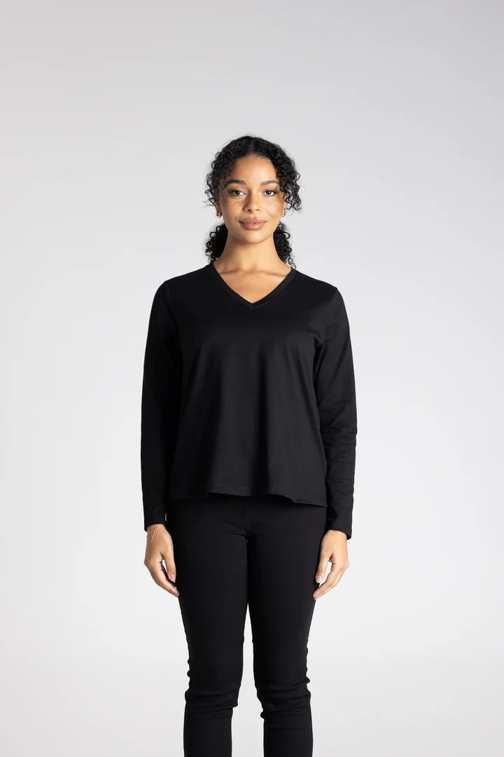 Long  sleeve T shirt V neck
