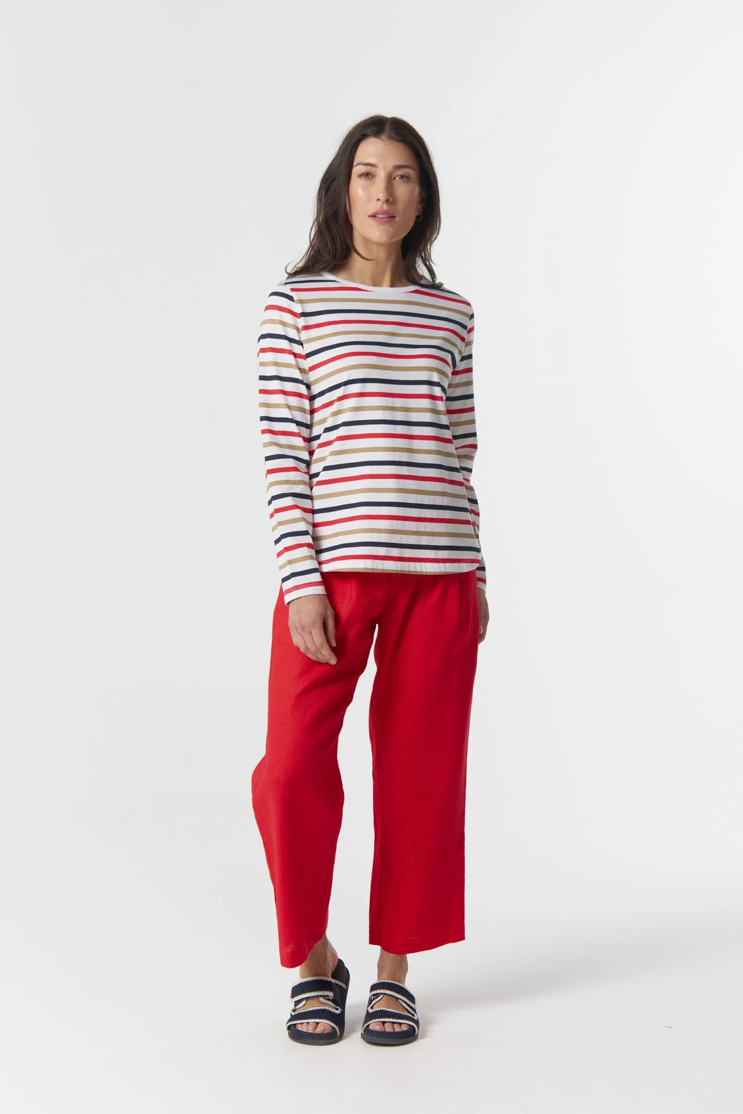 Multi Stripe L/S Cotton Tee