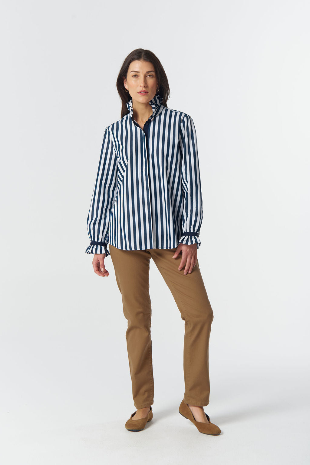 Navy/white stripe shirt Cotton