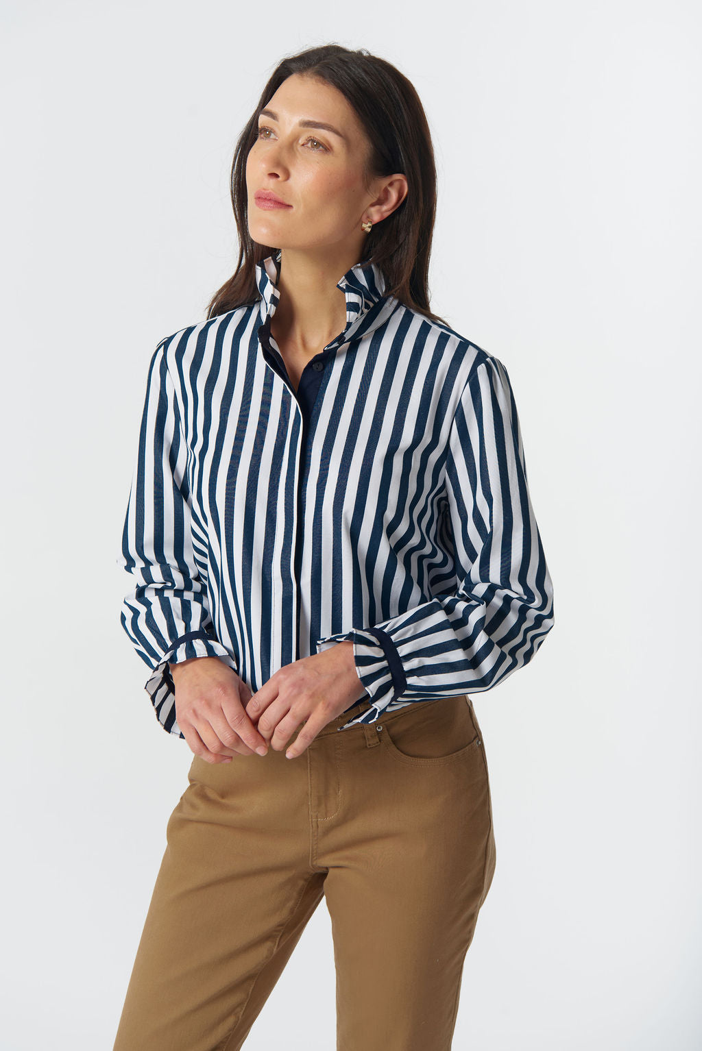 Navy/white stripe shirt Cotton