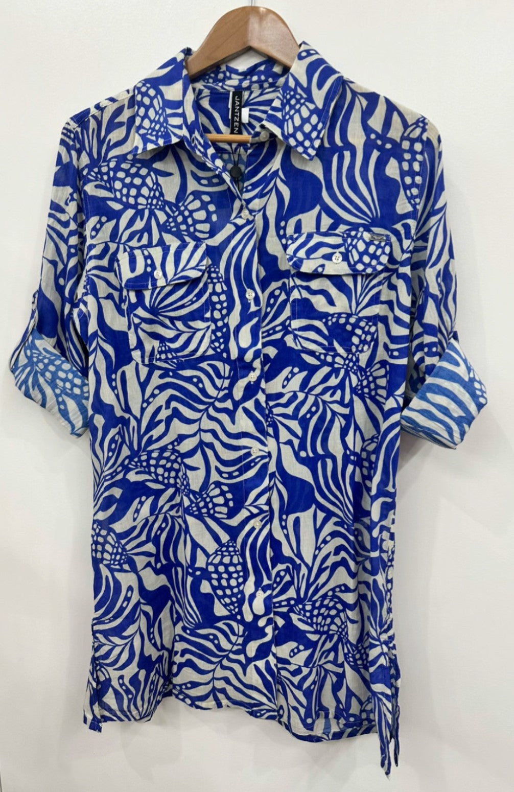 Seashells Button Through Shirt Coverup