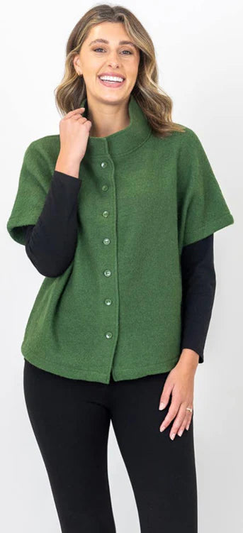 Button thru Wool Jacket Moss
