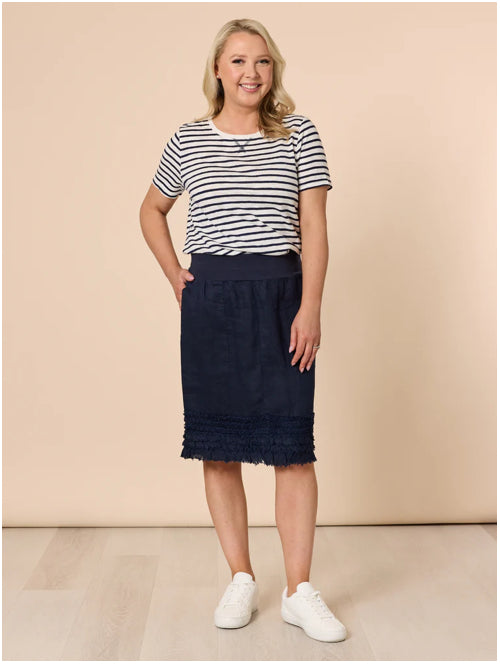 GS linen Ruffle Skirt