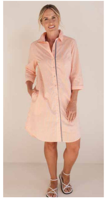 3/4 Shirtmaker Dress Stripe