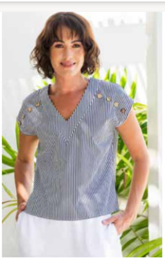 V neck stripe top