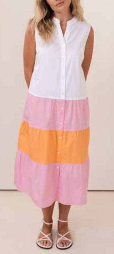 Cotton SL Tiered Spliced Dress