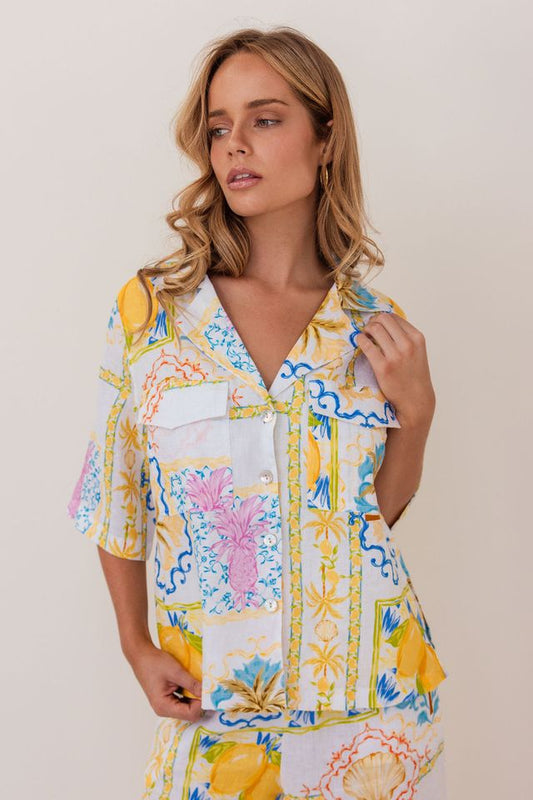 Linen safari shirt amalfi