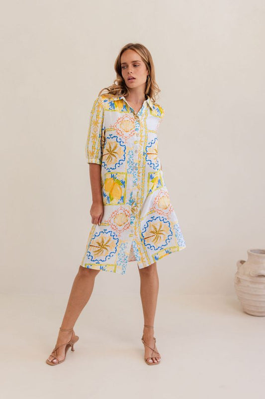Linen shirtmaker dress amalfi