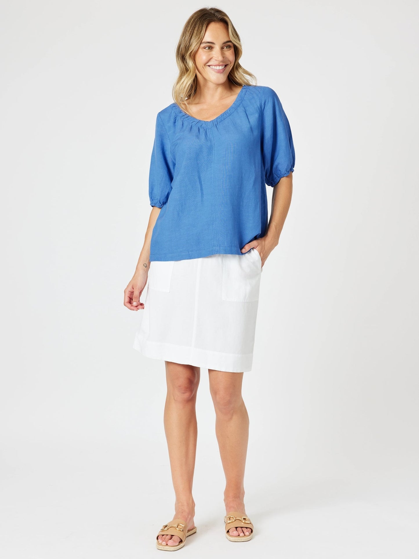 Stitch Hem Linen Skirt