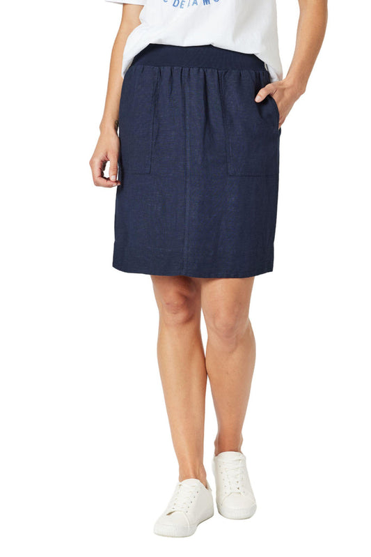 Stitch Hem Linen Skirt