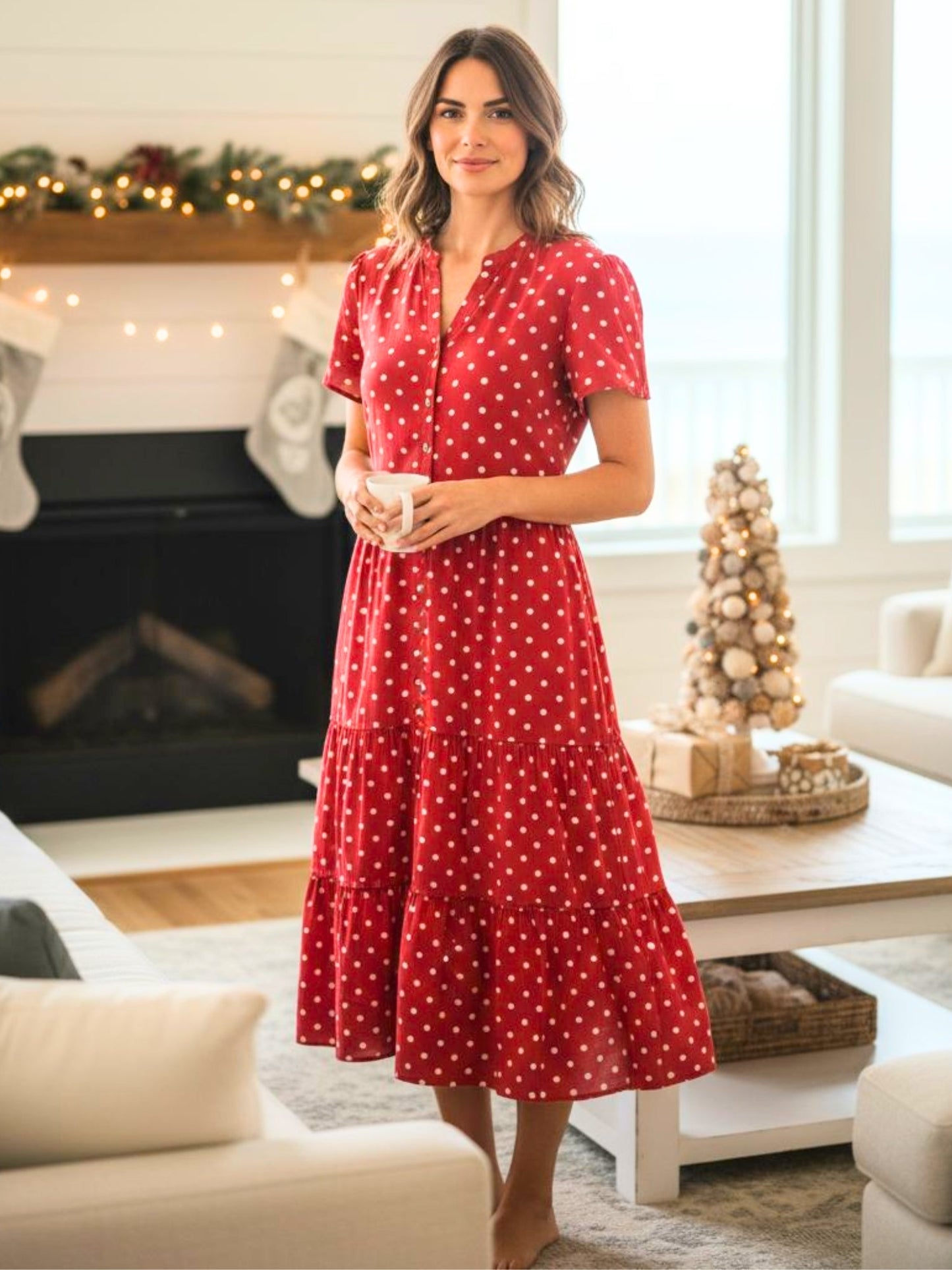 French Rose Dress short sleeve midi tiered dress