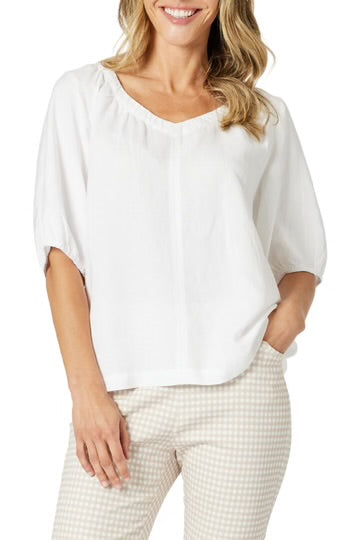 Lino V Neck Top