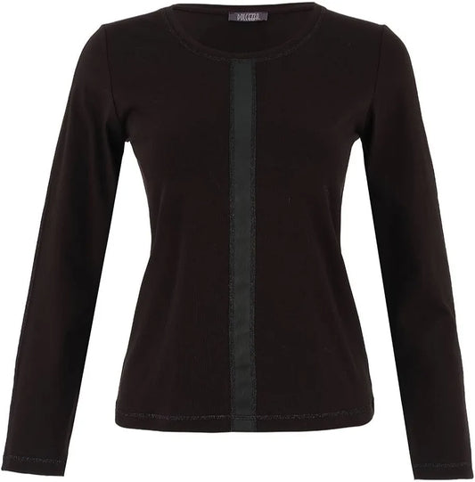 Knit long-sleeve Top with Glitter stitching