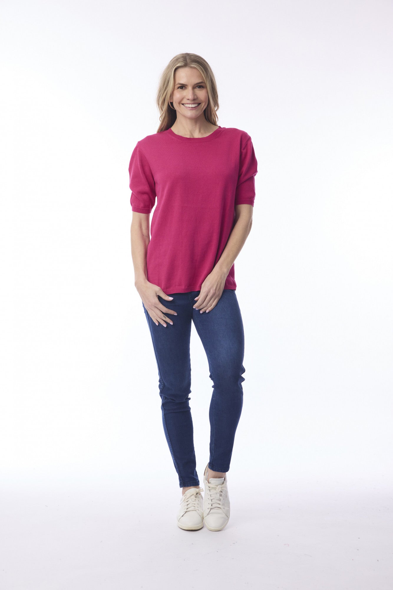 Knit T-shirt crew neck