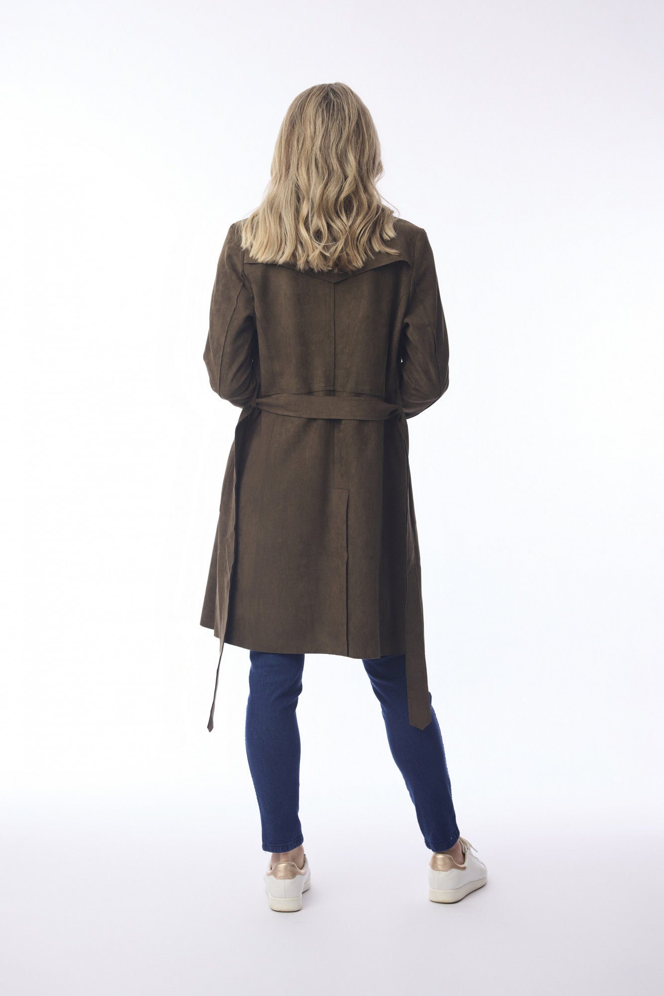 Coat Belted Suede Look