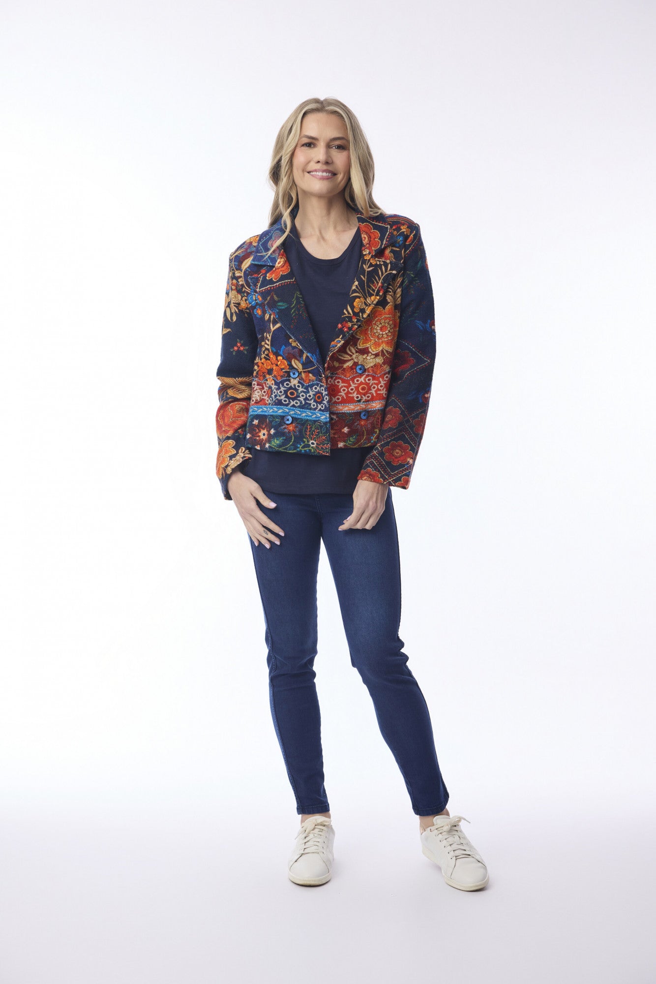 Jacket cropped digital print