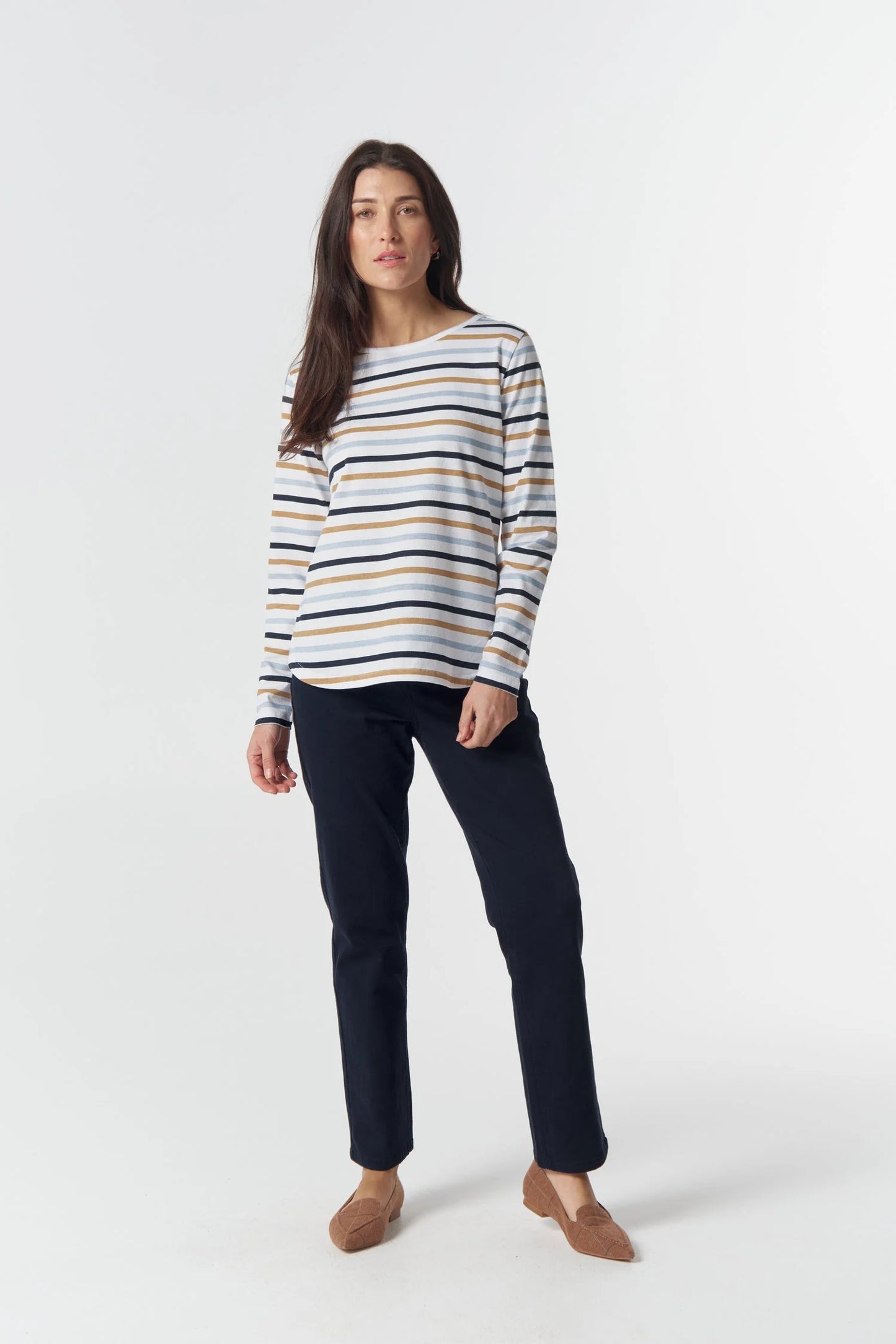 Multi Stripe L/S Cotton Tee