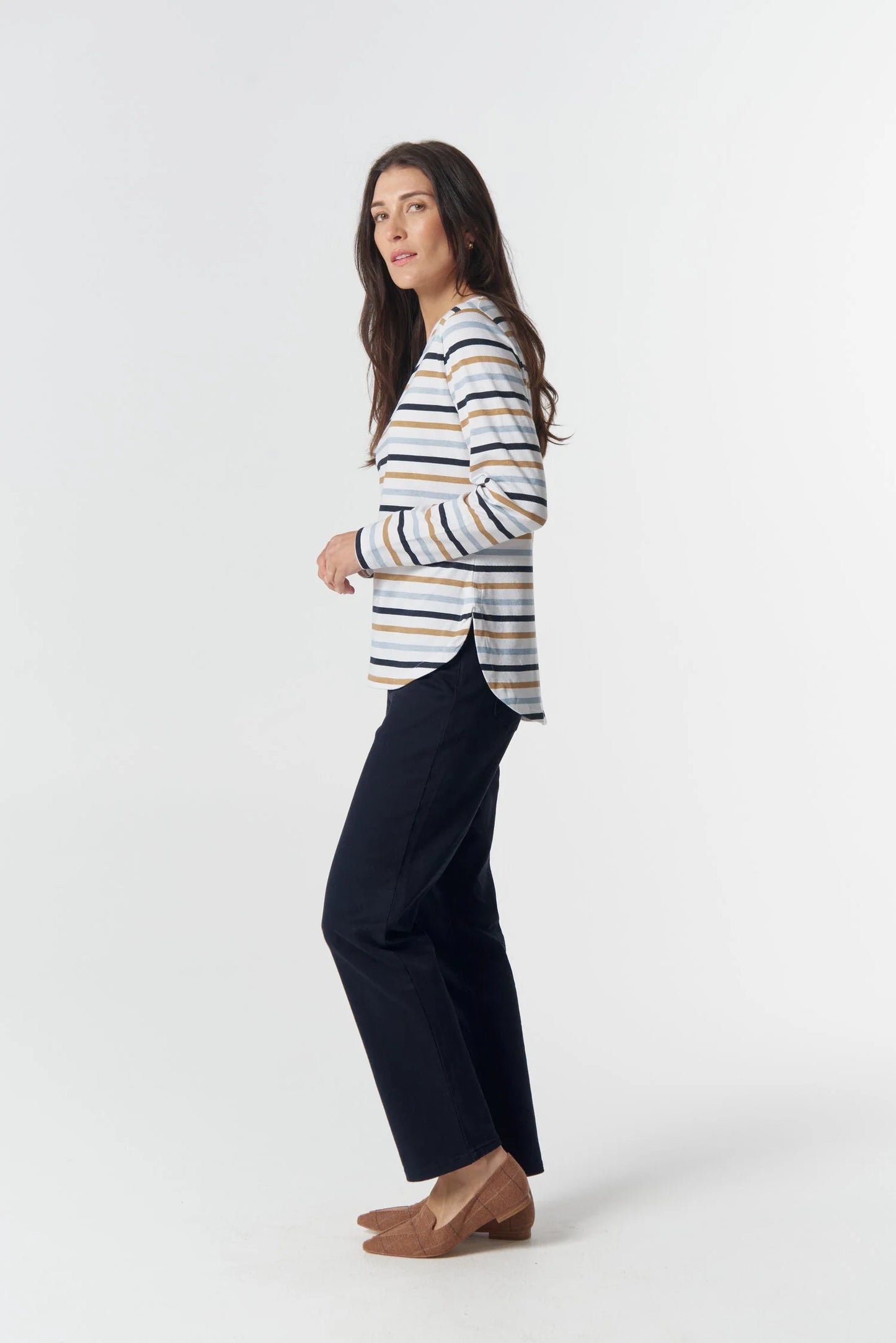 Multi Stripe L/S Cotton Tee