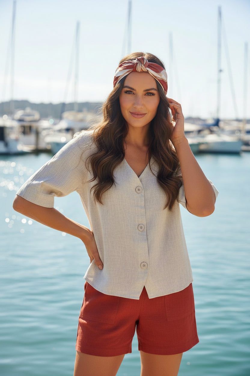 Lux Trina Button Top