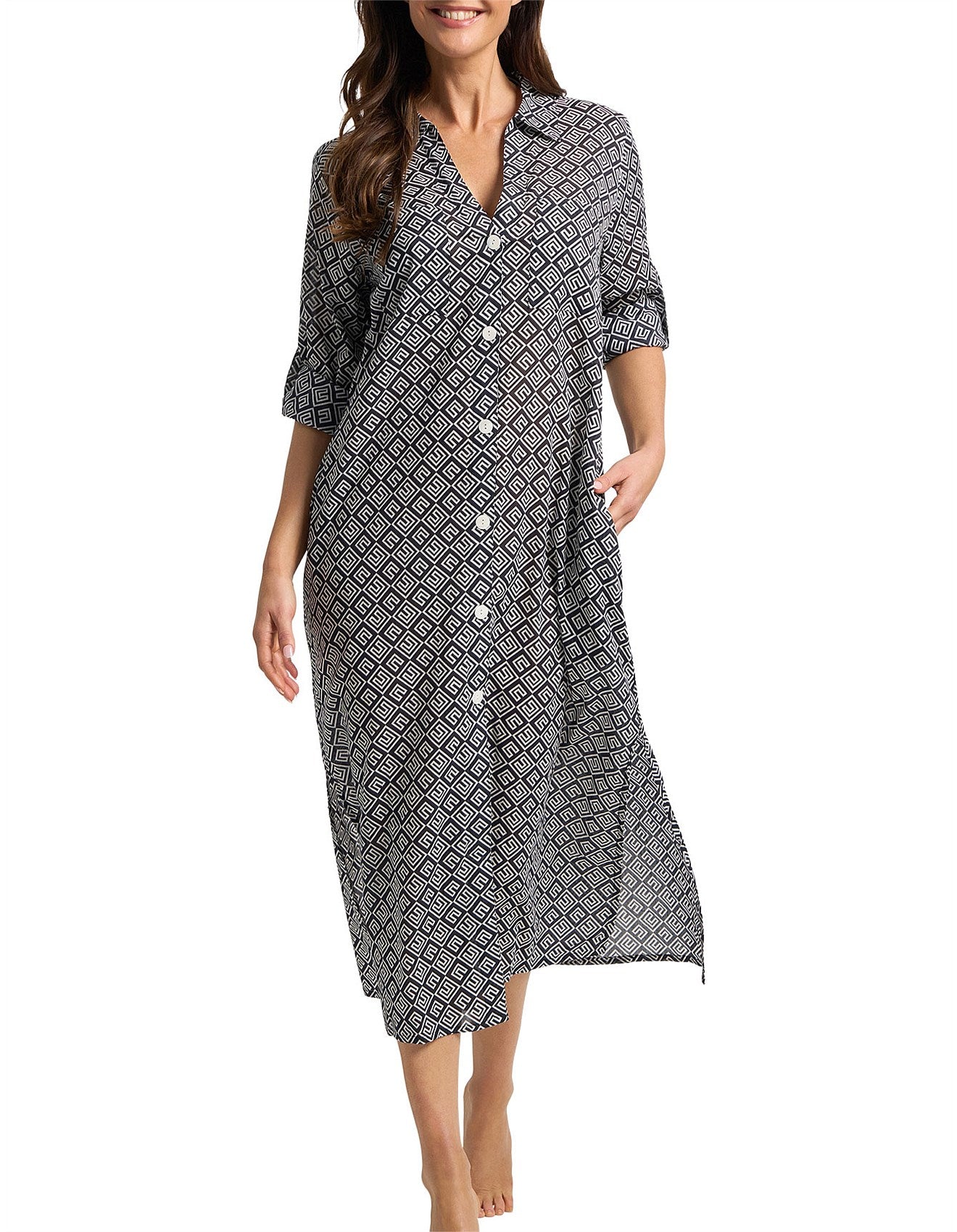 Geneva Button Midi Dress