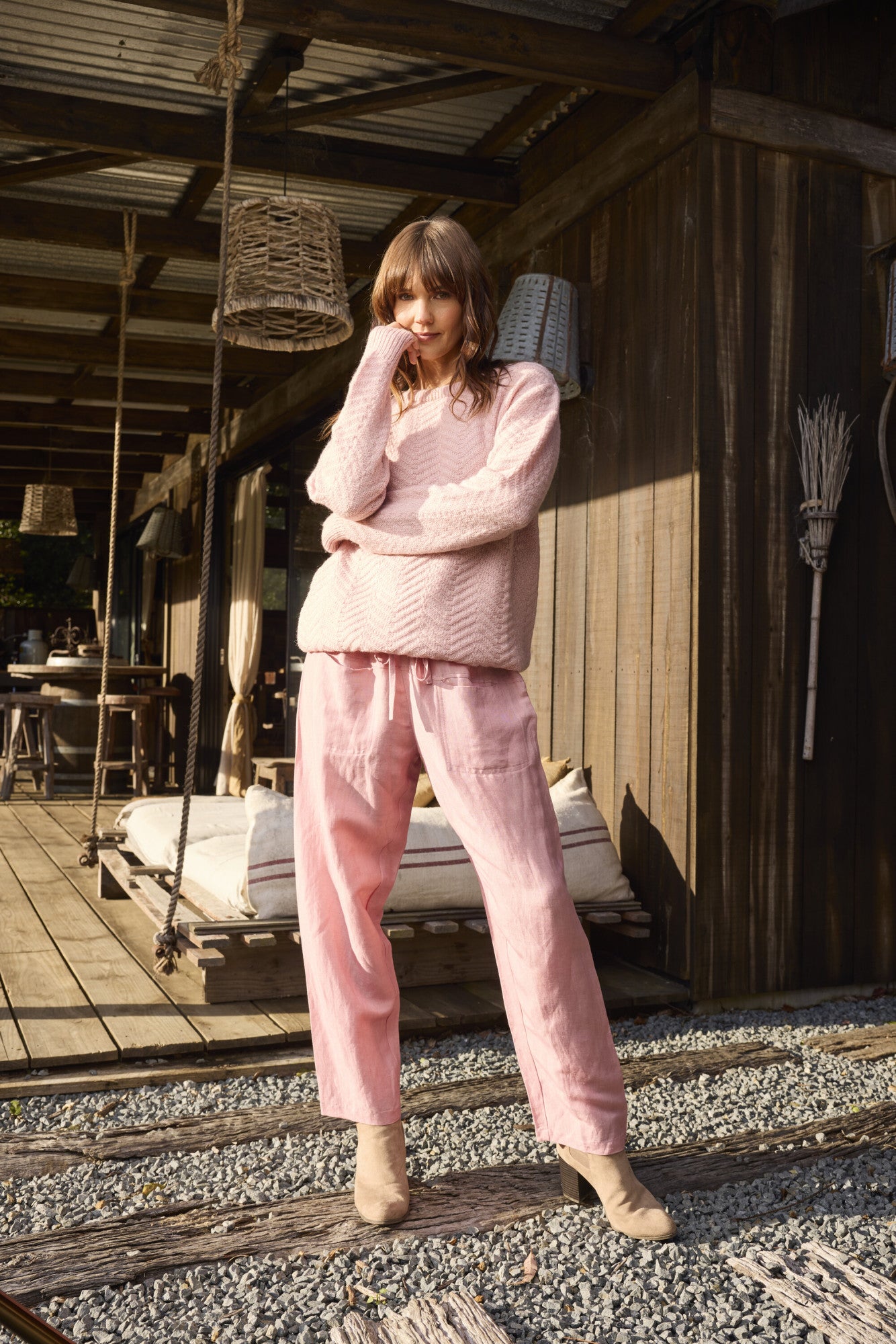Linen Pant Rose Tan