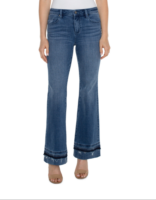 Lucy bootcut frayed jeans