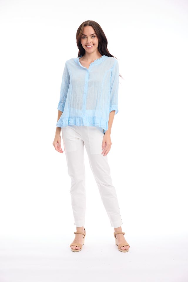 Cotton Gauze Top Buttonthrough