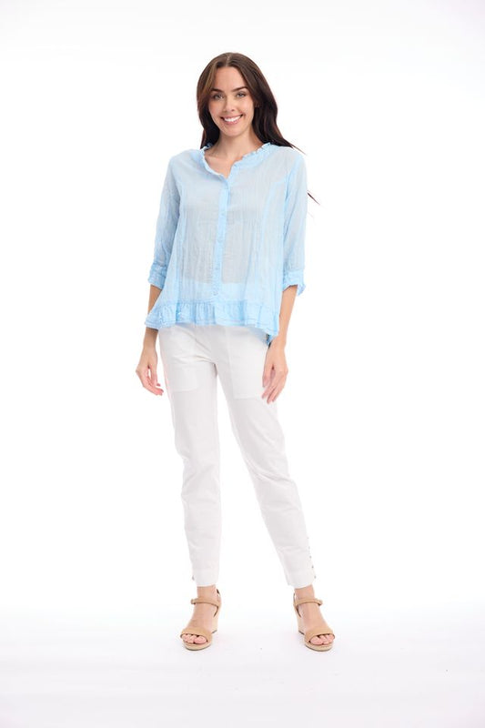 Cotton Gauze Top Buttonthrough
