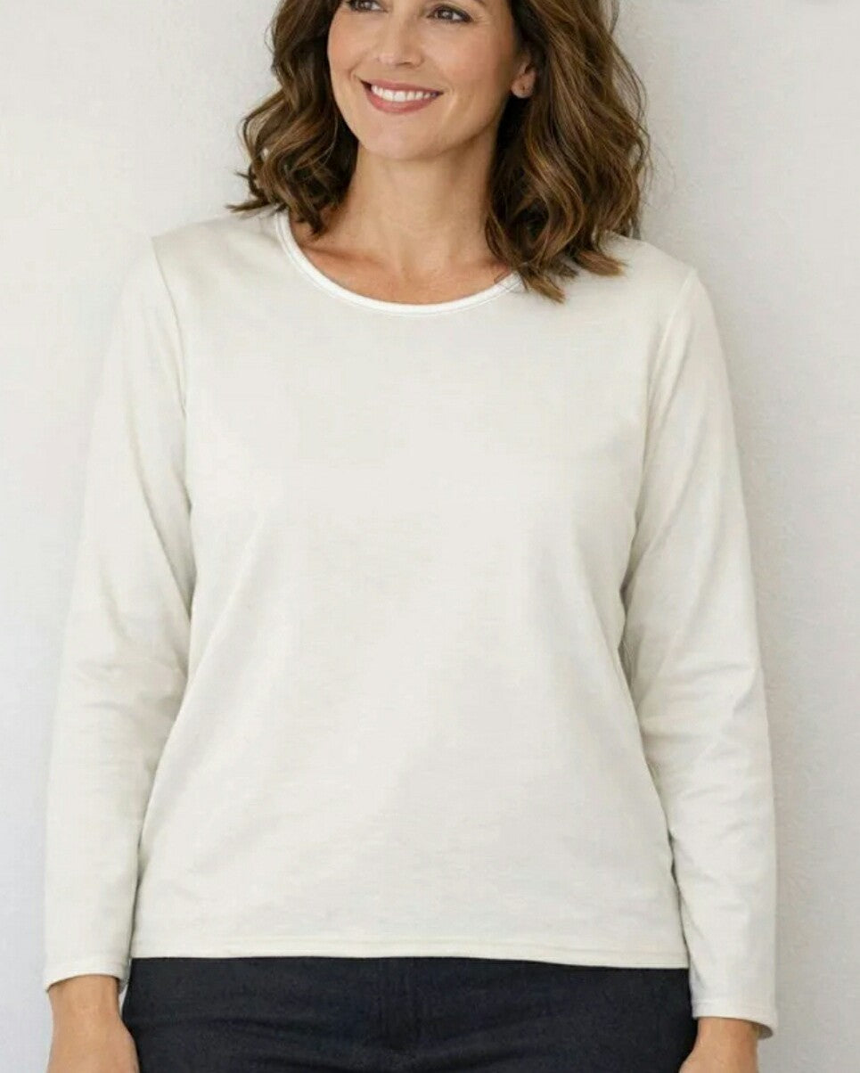 Satin Trim Long Sleeve T