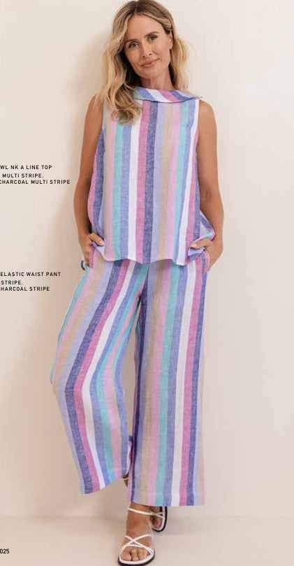 Linen 7/8 Wide Leg Pant