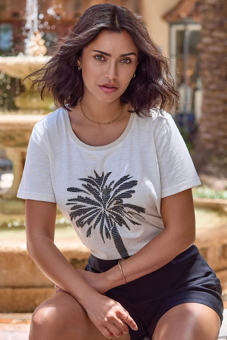 CREW NECK PALM TEE