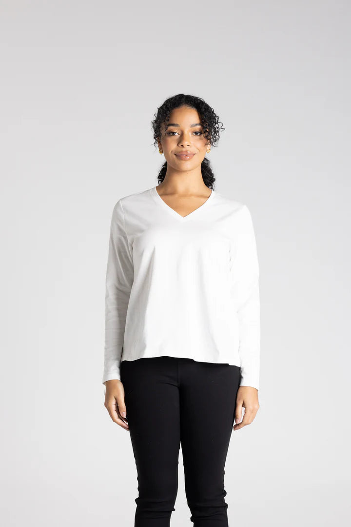 Long  sleeve T shirt V neck