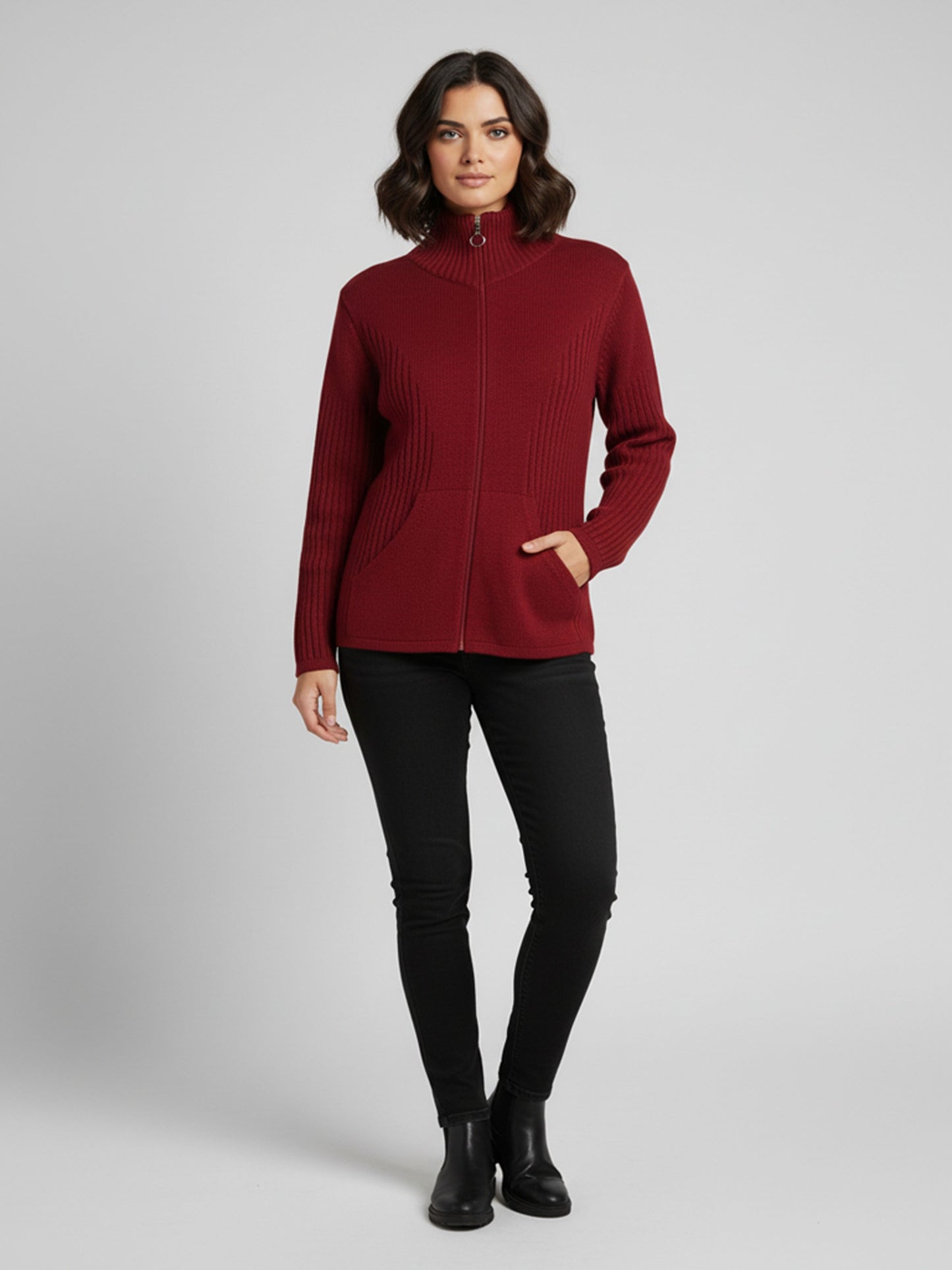 Merino Wool and Angora Zip Up