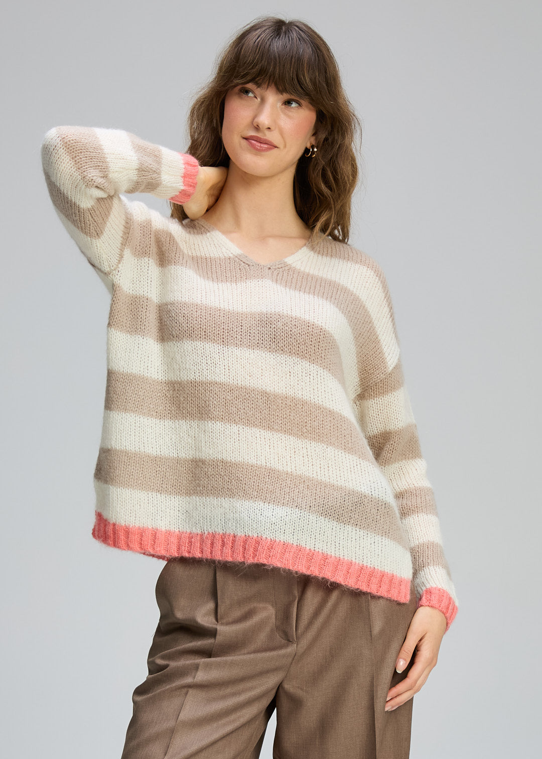 Cozy Kid Stripe V Knit