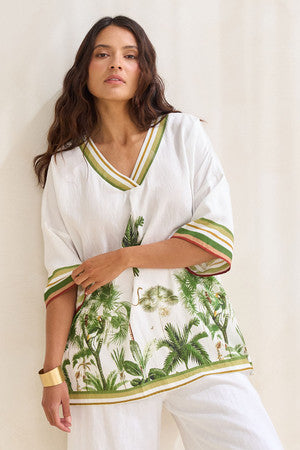 Amazon Print V Neck Top