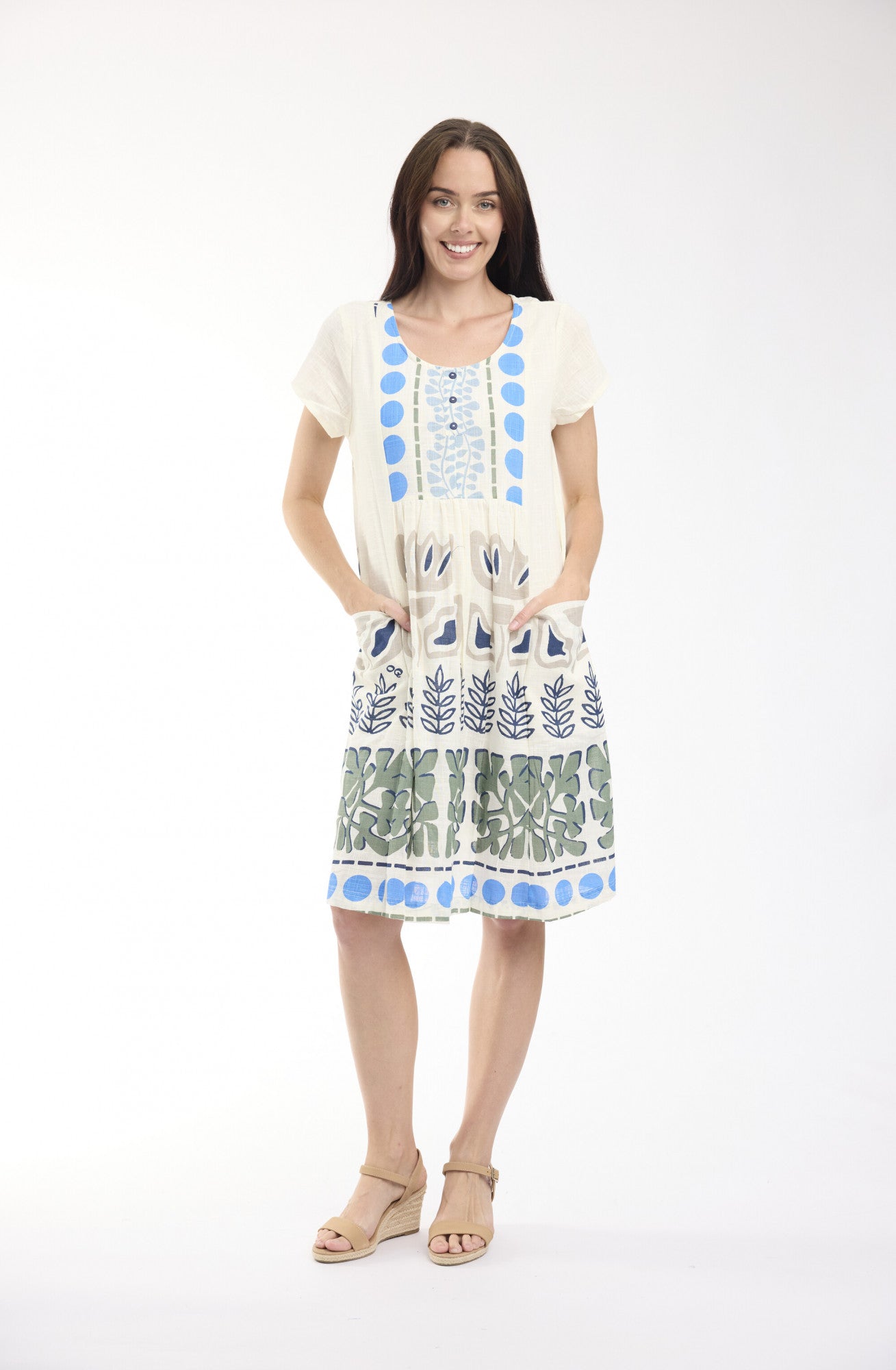 Liberte White Dress Bib Pockets