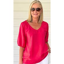 Lino V Neck Top