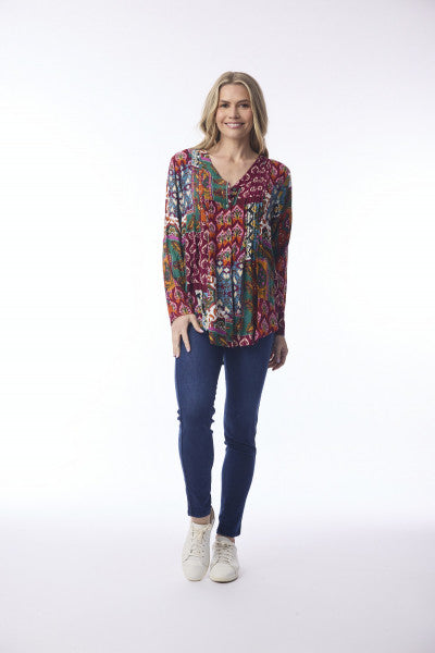 Prato Top Pleated Long Sleeve Top