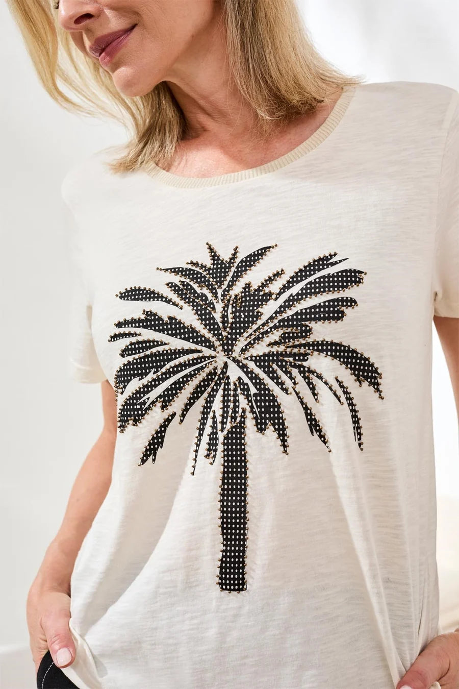 CREW NECK PALM TEE