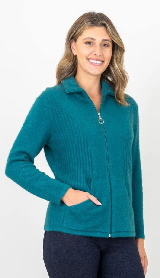 Merino Wool and Angora Zip Up